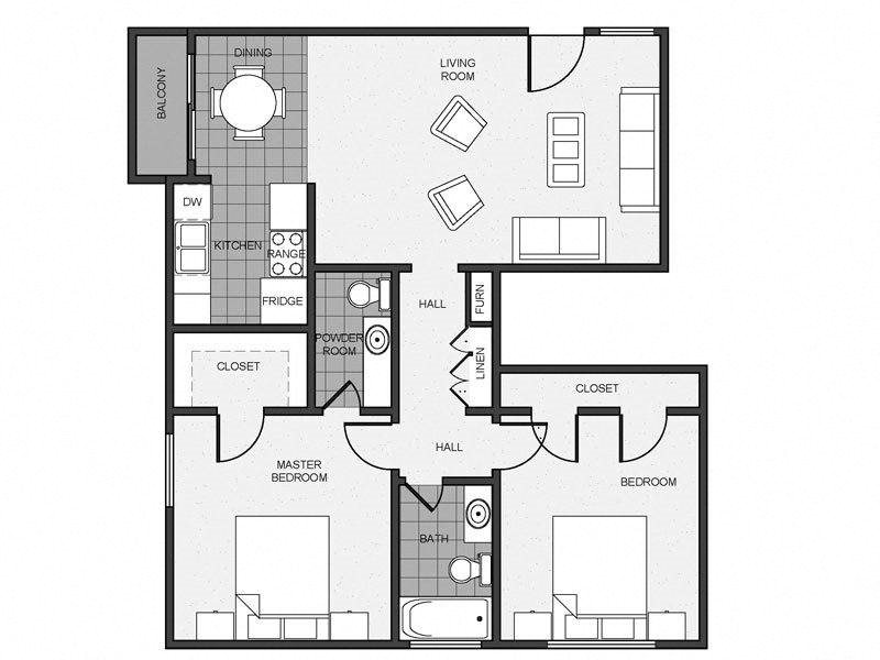 Mitchell Arms 2 bedroom 1.5 bathroom